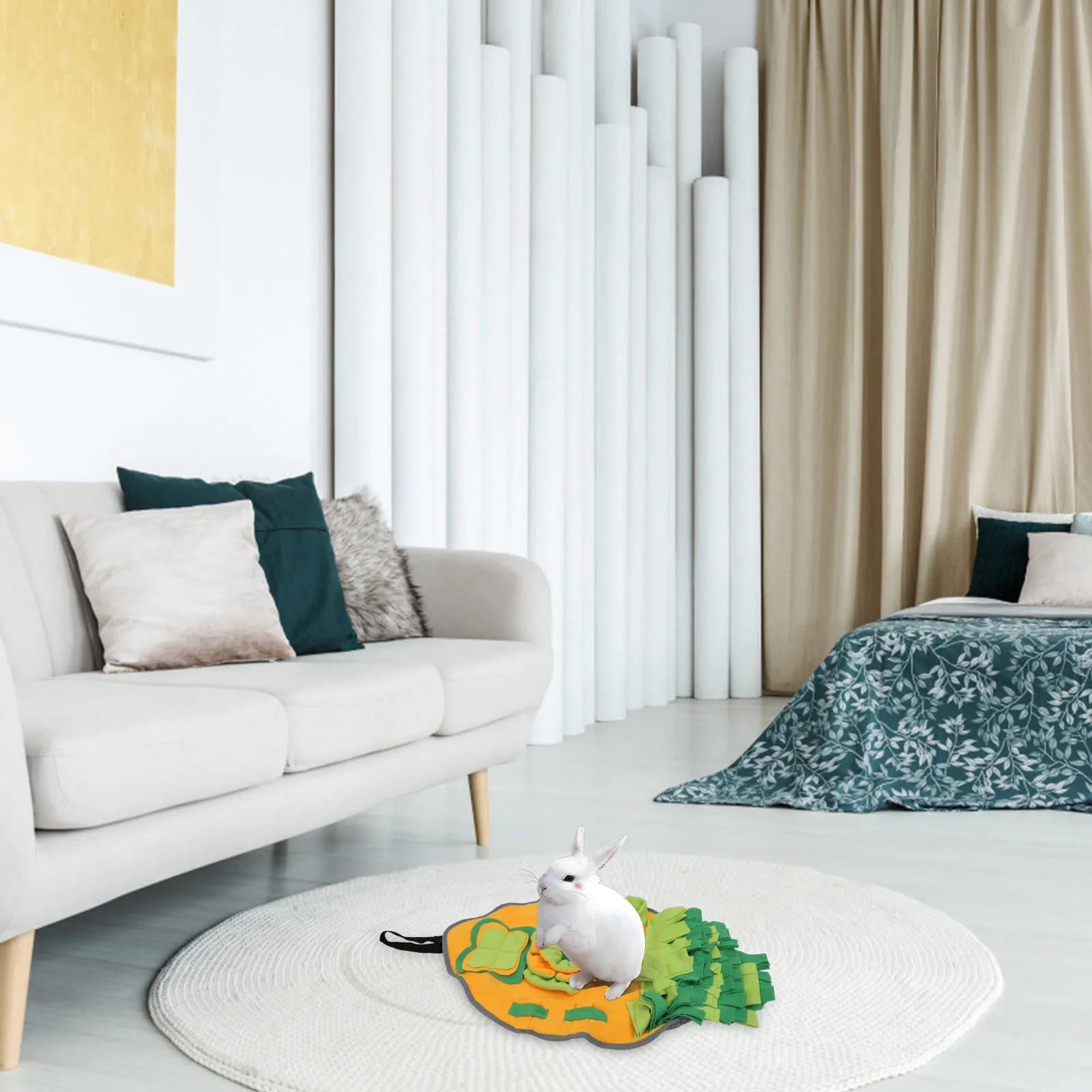 

1Pcs Pet Snuffle Mat Slow Feeding Cushion Washable Rabbit Feeding Pad Non Slip Small Animal Foraging Mat Pet Supplies