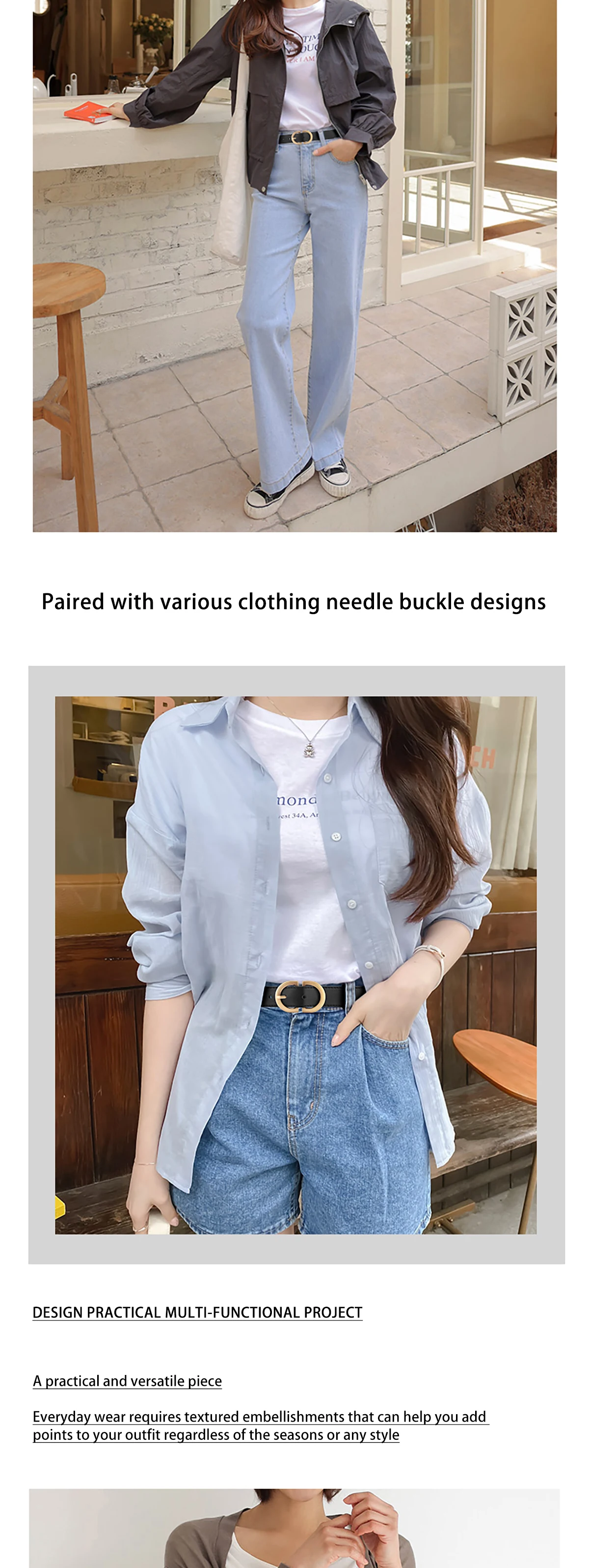 1 Stück Neuer Damen-Gürtel, Modischer Trend, Legierung-Nadelschnalle, Schlichte Form, PU-Leder, Dekorativer Taillengürtel für Studenten, Tägliche Freizeitkleidung – Detail 2