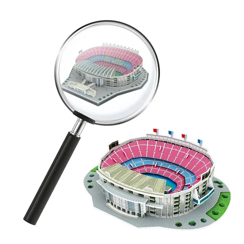 Campo de fútbol en miniatura 3D, rompecabezas DIY, modelos de estadios de fama mundial, juego de fútbol, juguetes periféricos, regalos de cumpleaños para fanáticos