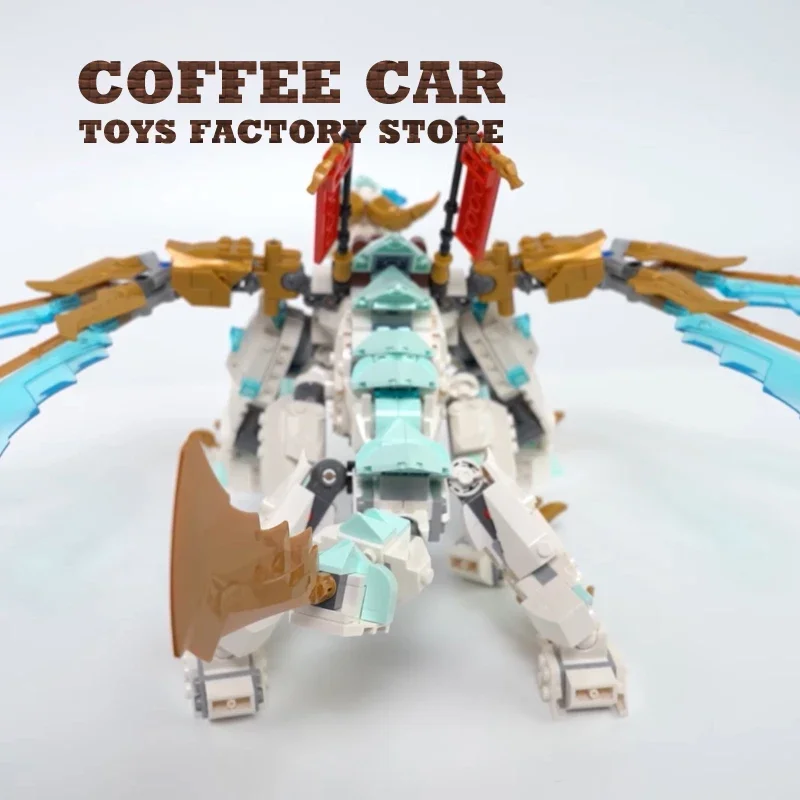 MOC 973Pcs Blocks Dragon Plastic Model Ice Dinosaur Building Bricks Anime Figures DIY Toys Adult Children Birthday Gifts