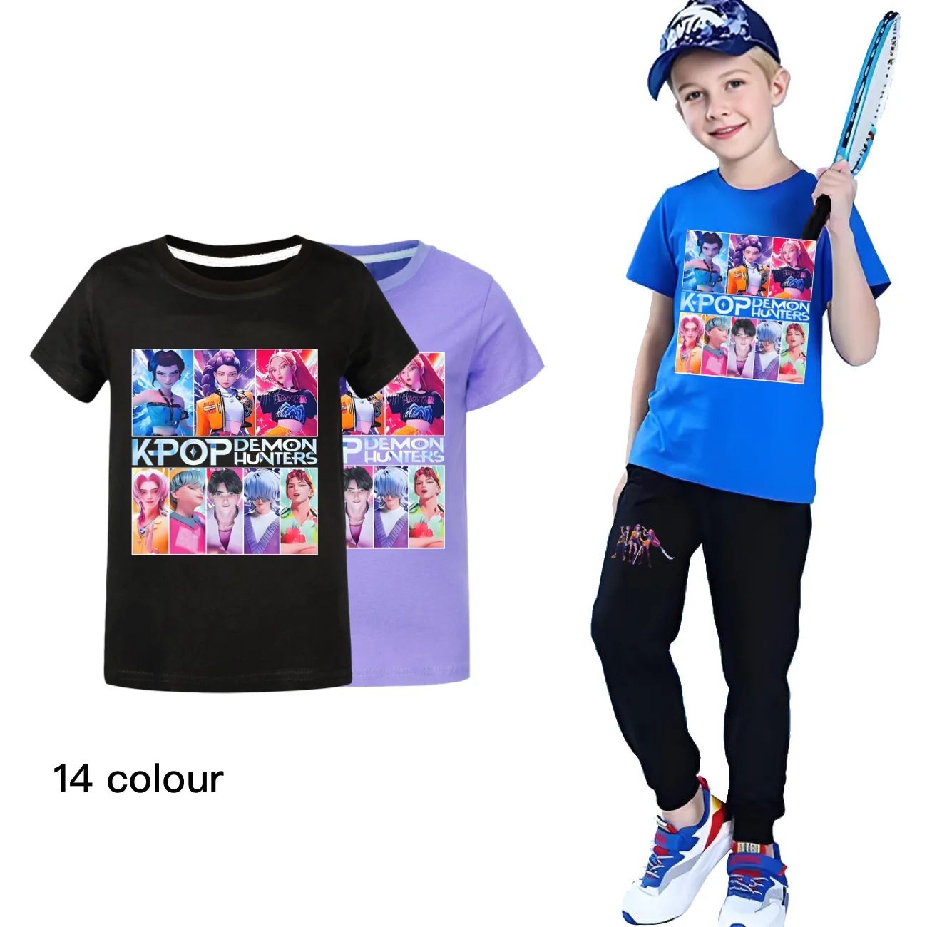

New 2025 Kpop Witch Hunt: Summer Short Sleeved T-shirt, T-shirt, Pants Set for Adults