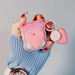 Funda con lazo de onda para Apple AirPods 3, funda Floral púrpura para niñas, funda para AirPods 1 2 AirPods Pro, caja inalámbrica con llavero Ins 3D