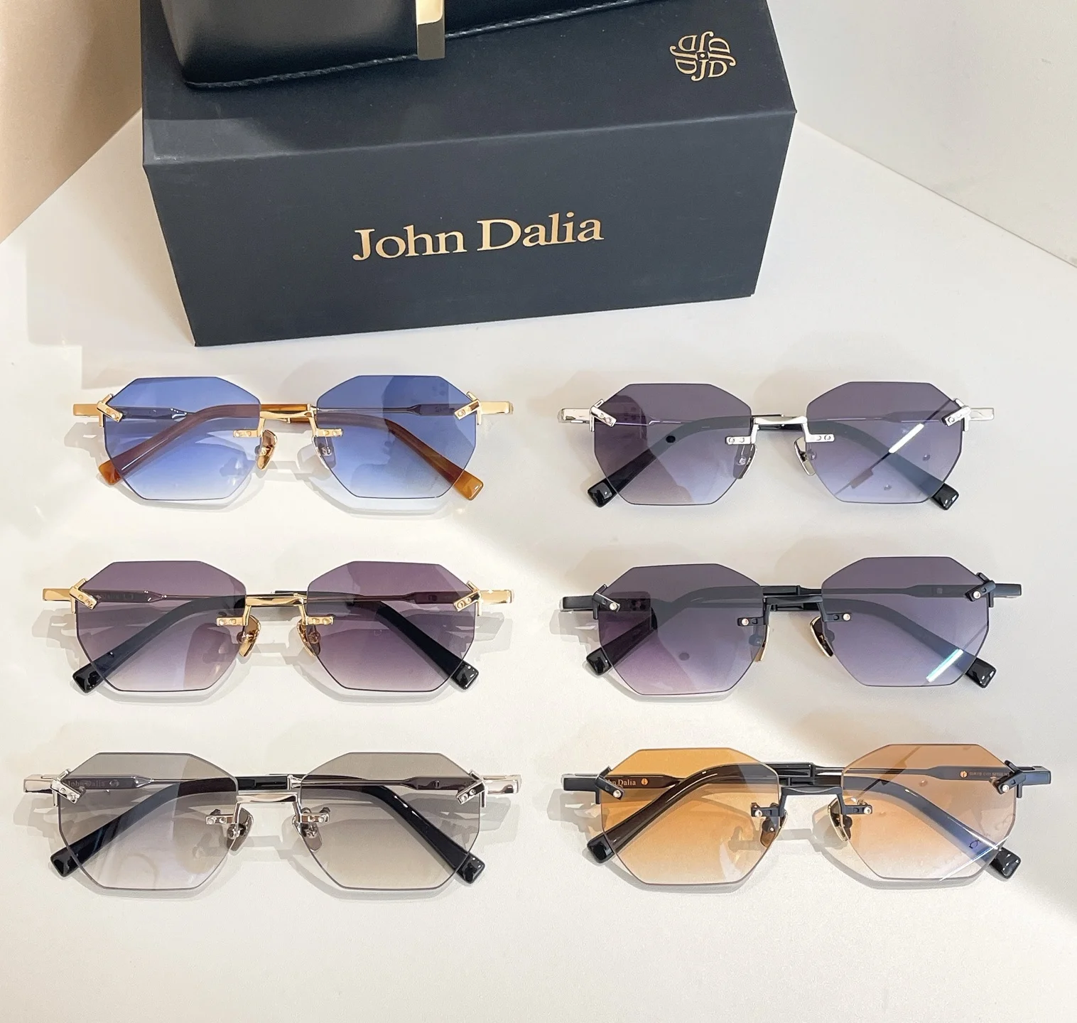 

Оригинальные мужские солнцезащитные очки для JOHN DALIA JD CURTIS Boundless высшего качества UV400, повседневные градиентные фиолетовые линзы, женские очки для пар