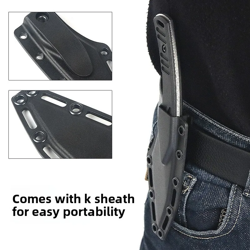 EDC Outdoor Small Straight Knife Camping Hiking Knife Survival with ABS Sheath Multi-Functional Integrated Pocket Knife - view 3