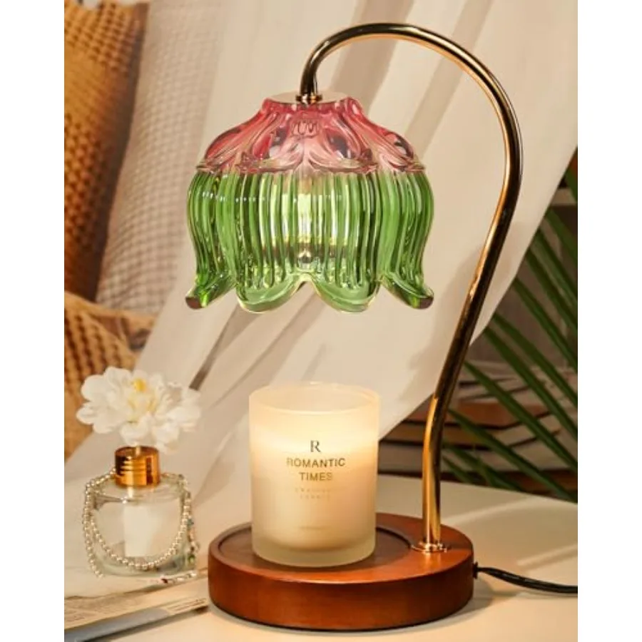 

Glass Candle Warmer Lamp with Timer, Electric Candle Warmer Lamp, Graduation Birthday Gifts for Women Girls, Flower Candle Ligh
