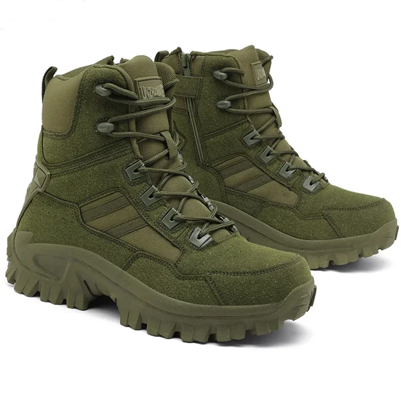 

Men Climbing Shoes Tactical Boots Waterproof Military High Quality Motorcycle Hunting Hiking Shoes Breathable Army Boot Brand