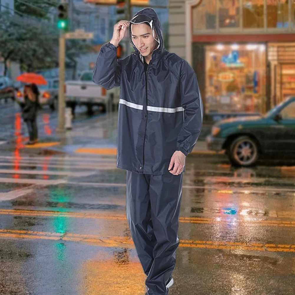 Imperméable et pantalon de pluie fendus imbibés, prévention des pluies, vélo électrique, moto, conduite à emporter, coulée complète du corps