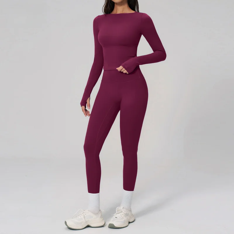 Women's Clothing 2026 Trend Yoga Top Outdoor Sports Fitness High-waisted Tight-fitting Sports Pants Gym Clothes Woman Sets