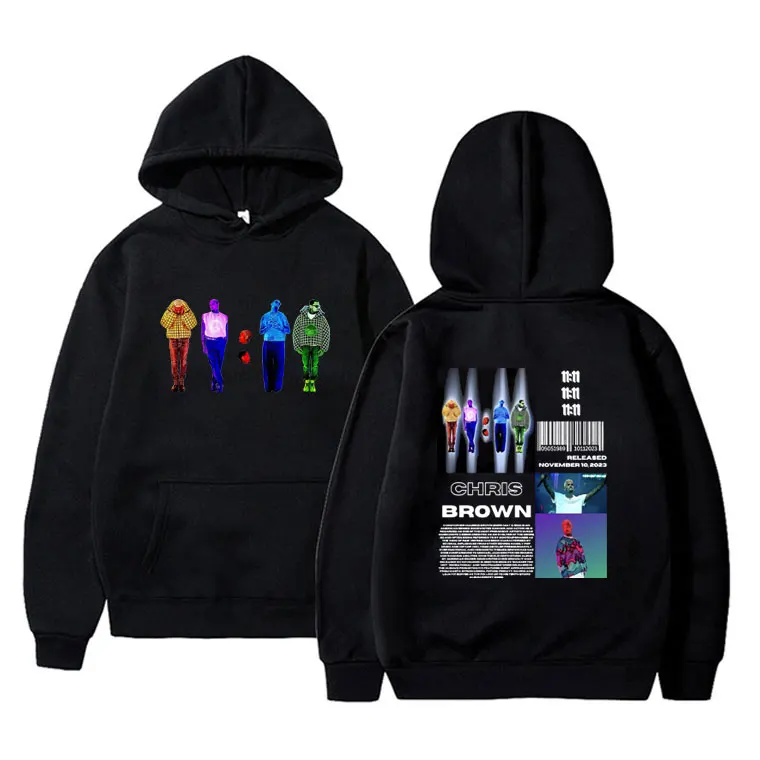 

Rapper Chris Brown 11:11 Graphic Hoodie Men Women Hip Hop Fashion Oversized Pullover Tracksuit Male Casual Fleece Cotton Hoodies