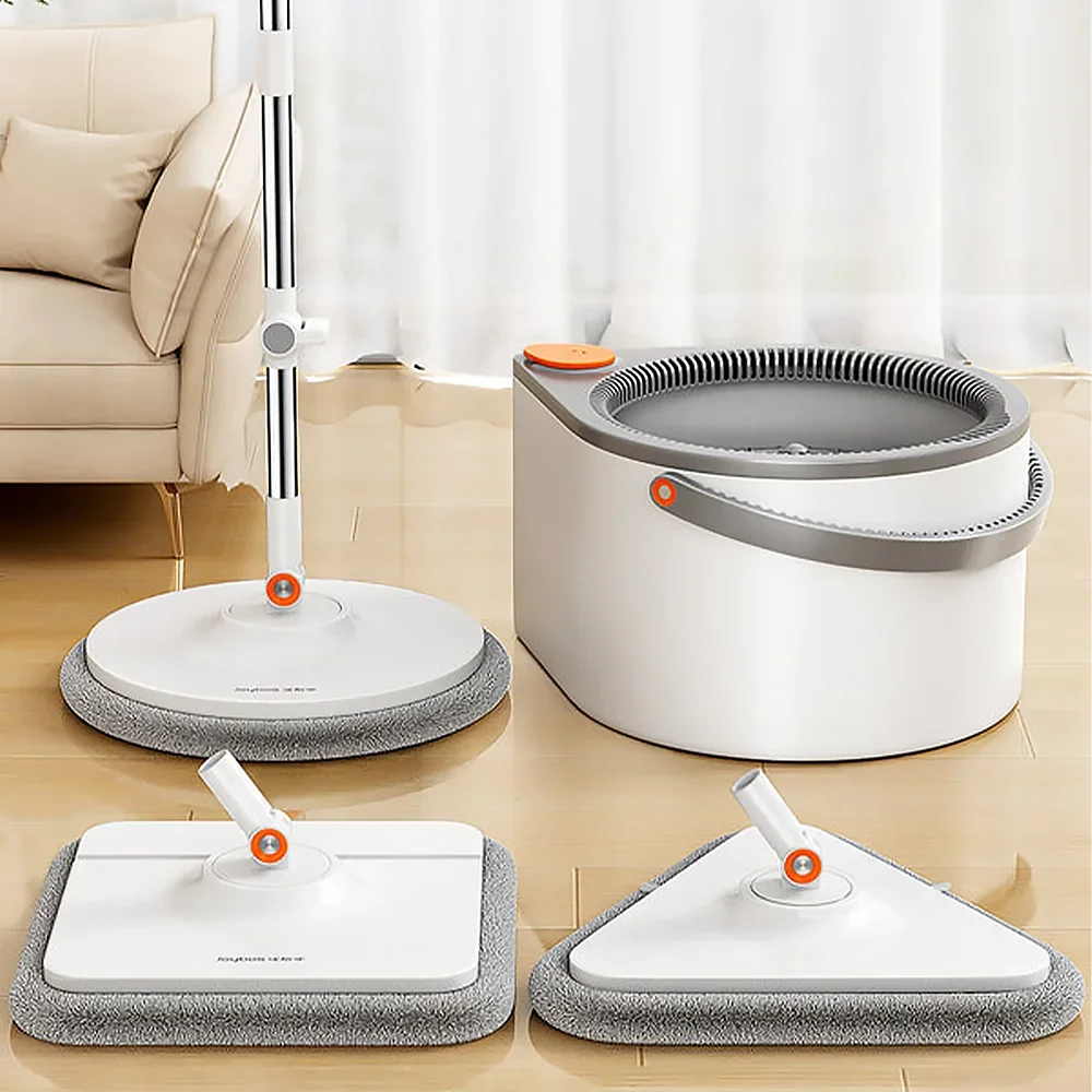 Joybos Clean Dirty Separation 360 Spin Mop Bucket Set and Wringer with Three Types Mop Heads mops clean floor