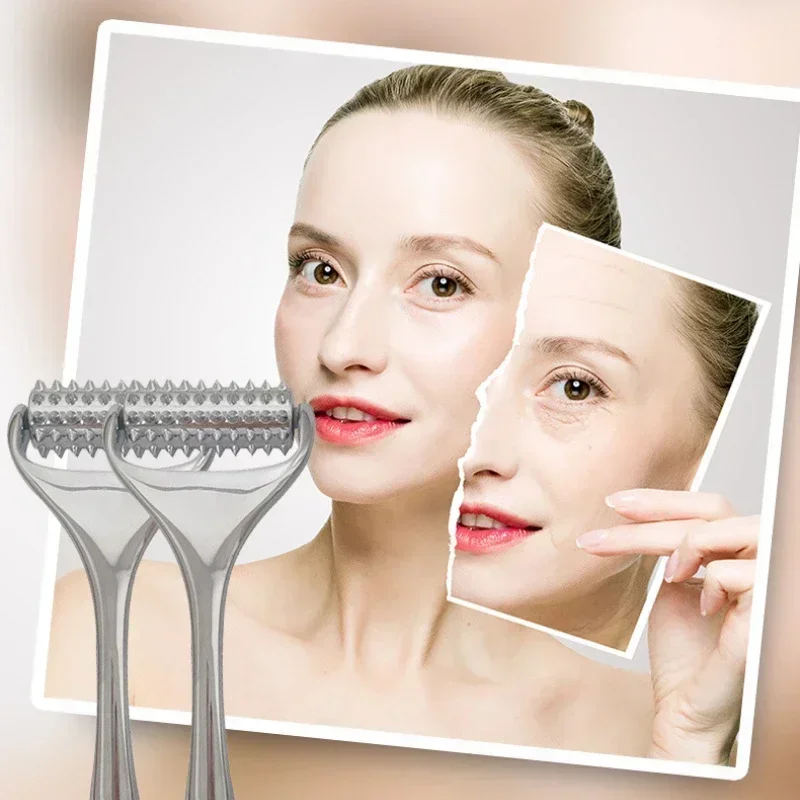 Zinklegering Microneedle Massager Roller Facial Rimpel Remover Handleiding Micropin Huidverzorging Beauty Tool Apparaat Dermaroller voor Gezicht
