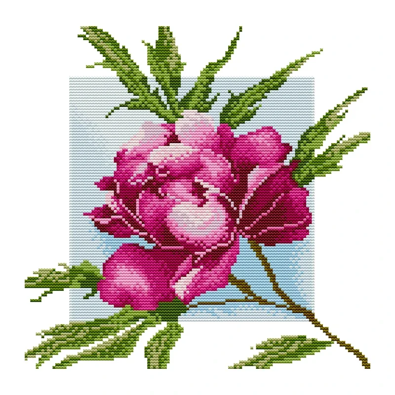 Joy Sunday Kapok 11CT 14CT Printed Cross Stitch Kits Stamped Counted Cross Stitch Kits Flower Printed Fabric Cross Stitch