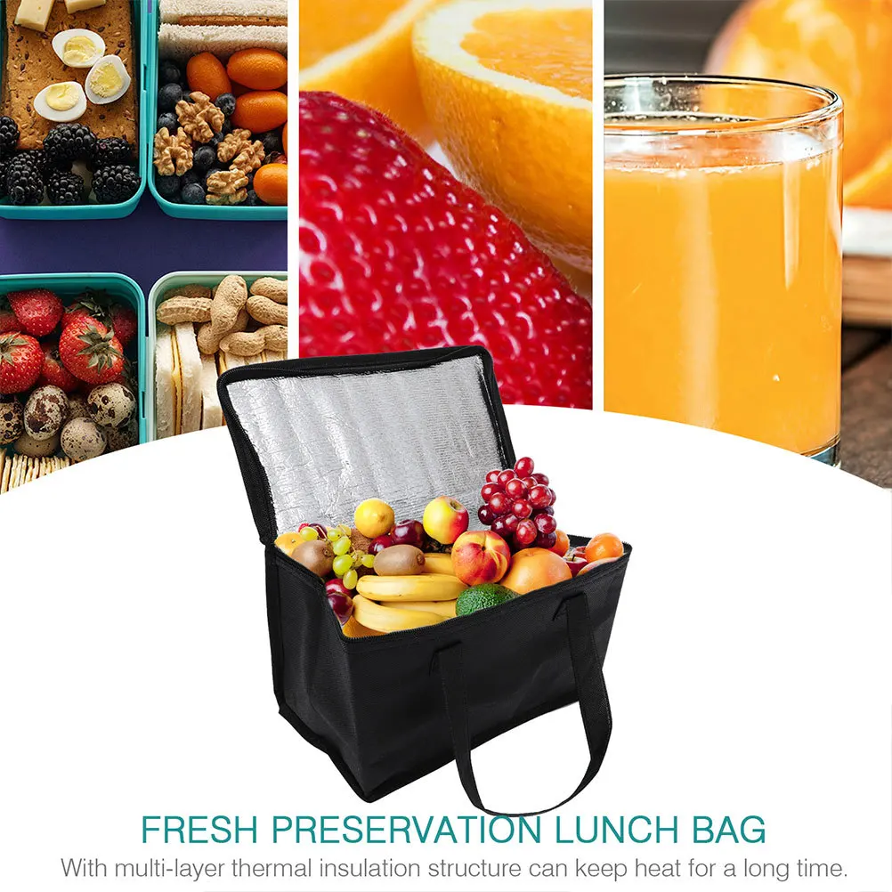 

1pcs Insulated Lunch Thermal Food Delivery Bag Thick Portable Camping Cooler Bag For School Work Picnic Outdoor Travel