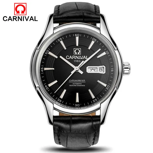 Montre CARNIVAL Mechanische Business-Uhren für Herren, Marken, Luxus-Saphir-Automatik-Armbanduhren, wasserdicht, Reloj Hombre 4