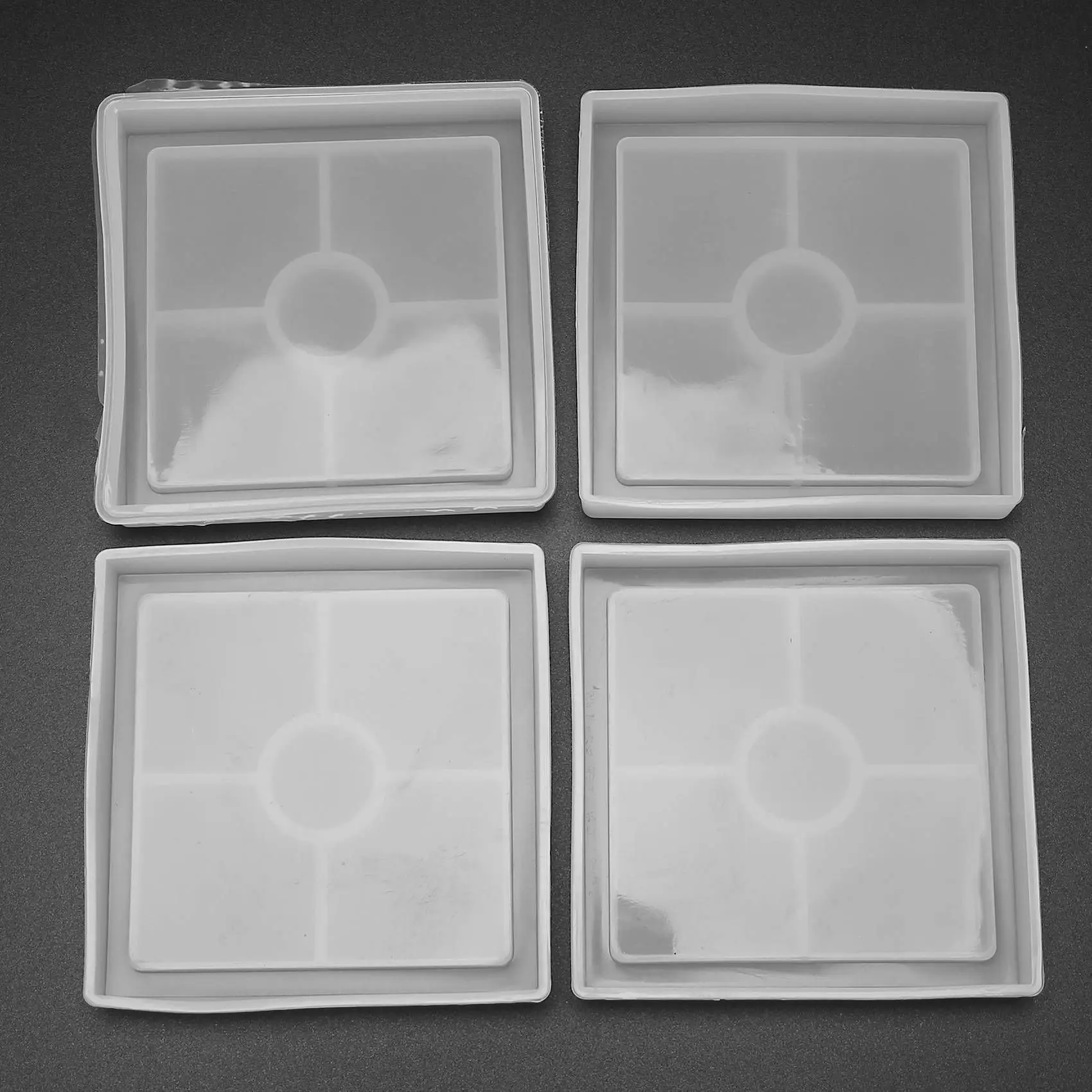 

CYL-Silicone Coaster Molds Silicone Resin Mold, Clear Epoxy Molds For Casting With Resin, Concrete(8 Pack Square Molds)