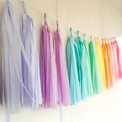 8color 40 pcs Assembled Versatile And Reusable Tissue Paper Tassels Garland  Event Celebration Decor Easter Gift