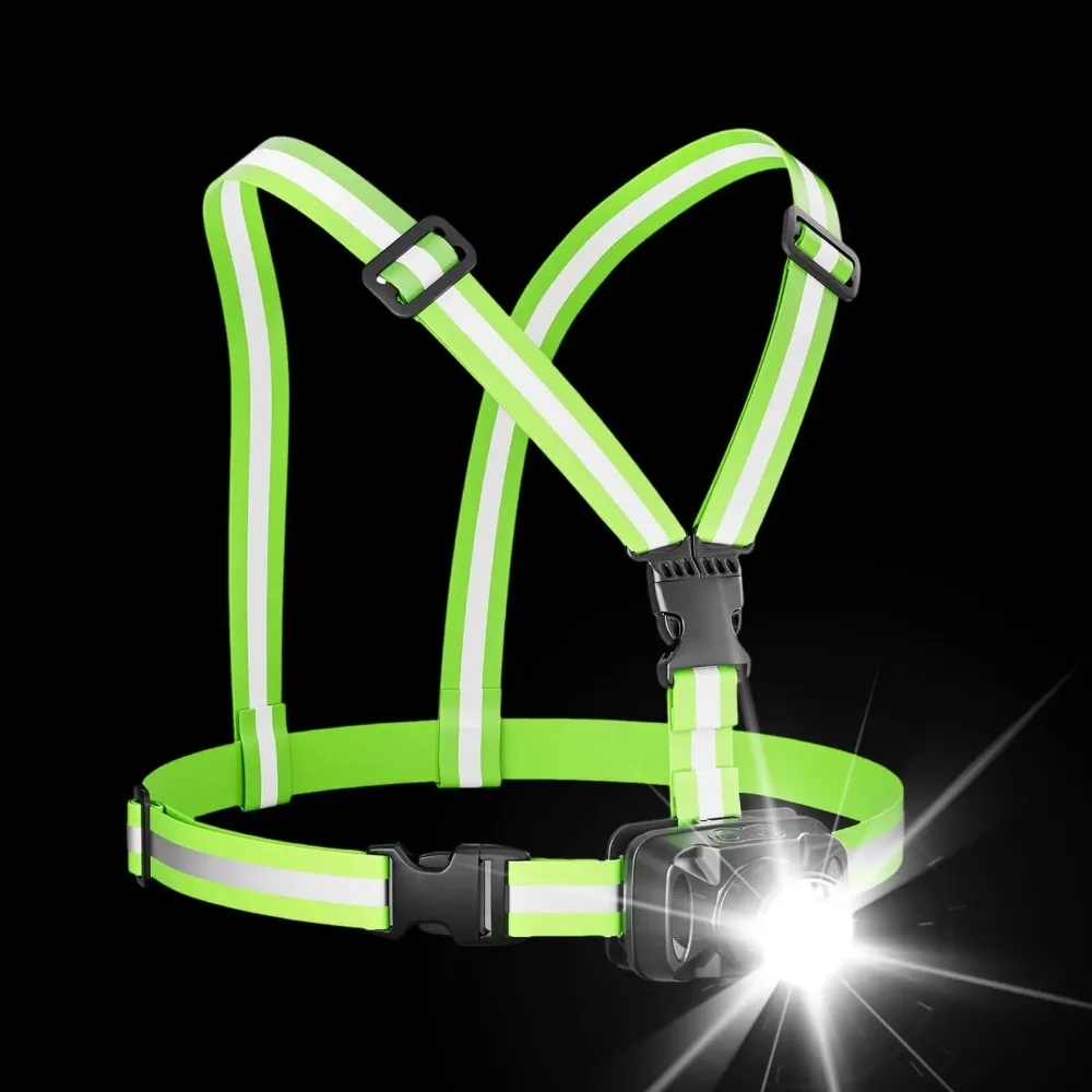 

Adjustable Strap Chest Light Soft Light Bright Illumination Running Lamp Long Battery Life Lightweight Design