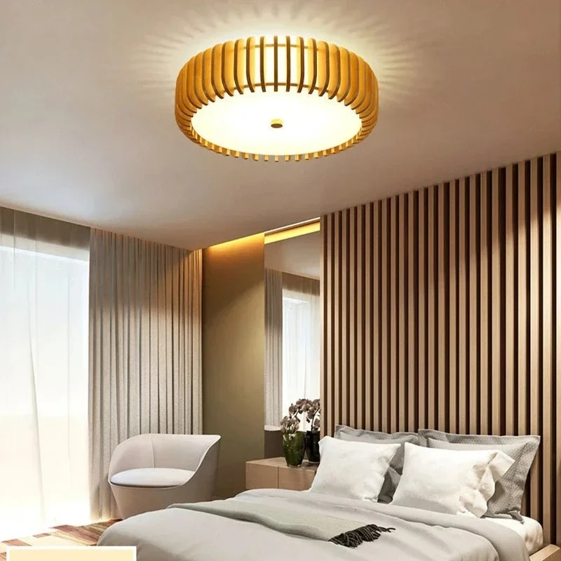 

Modern Creative Wooden LED Ceiling Lamp for Living Room Restaurant Bedroom Dinning Table Hanging Light Home Decoration Luxury