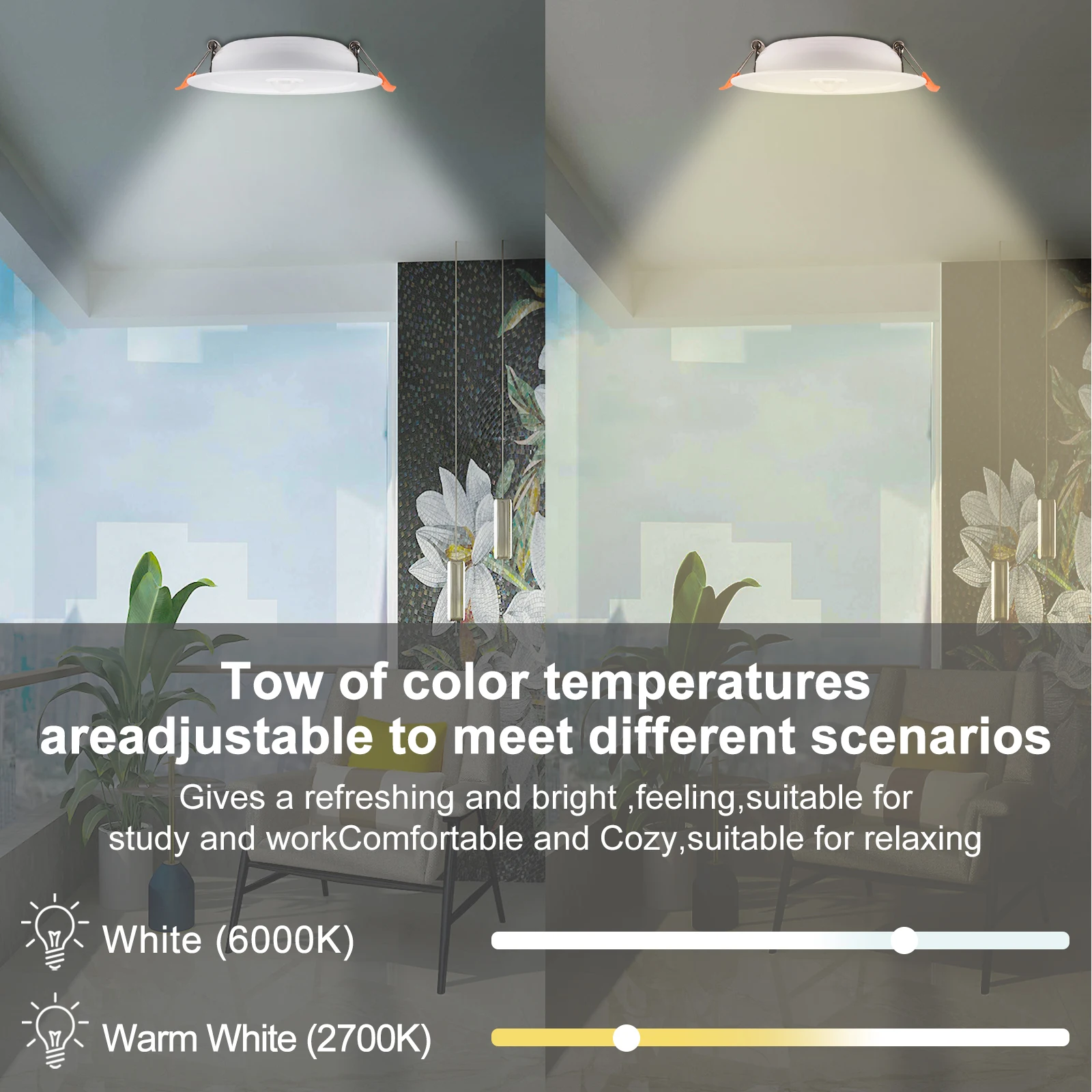 12W Recessed LED Downlight PIR Motion Sensor Spot Lights Panel Ceiling Lamp AC85-265V Smart Down Light Kitchen Decor Wall Lamp