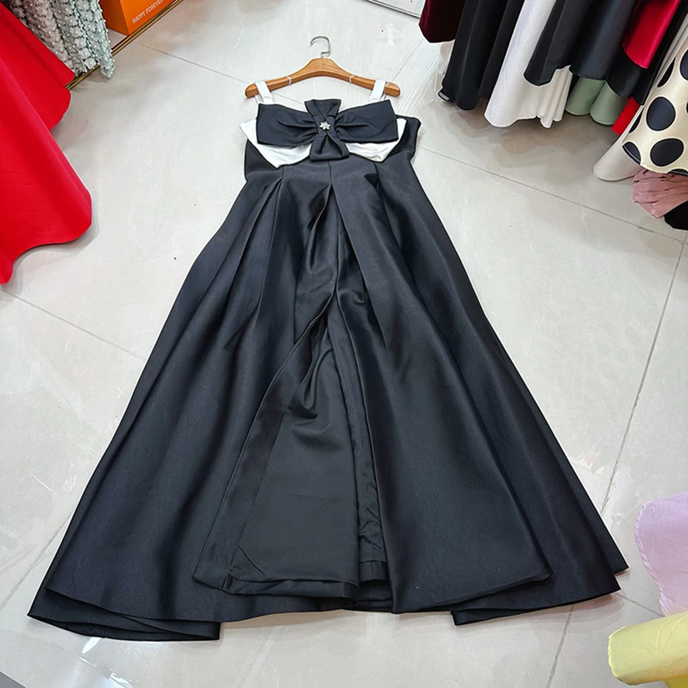 TWOTWINSTYLE Carino Impiombato Appliques Abiti Lunghi Per Le Donne Colletto Quadrato Senza Maniche A Vita Alta Chic Vestito Femminile Nuovo KDR545044