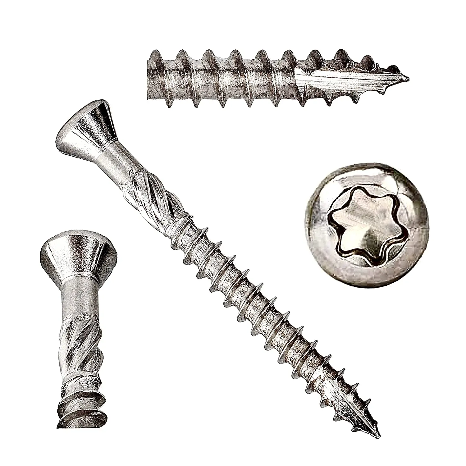 5*60 Stainless Steel Deck Screws T25 Star Drive Type 304 Grade Stainless Wood Screws High Corrosion Resistance 5*50
