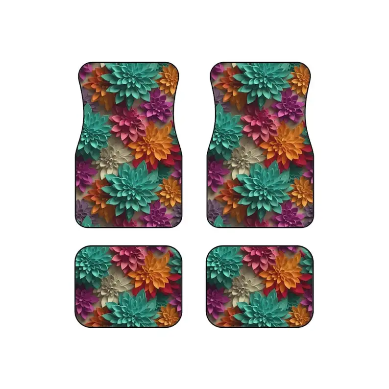 3d flower Car Mats, Cute Womens Car Mat Design, Rug, y2k, Teen Driver Car Accessory, Floral car accessories decor, car decor