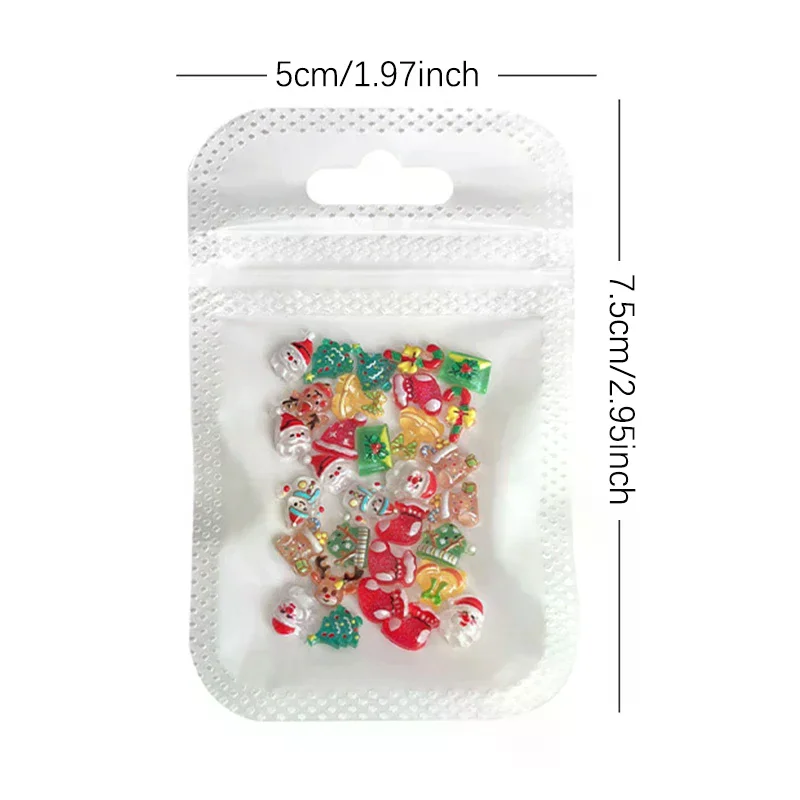 Mini décorations de noël en résine, 30 pièces, ornement à dos plat, fabrication de bijoux, accessoires de manucure pour coiffure