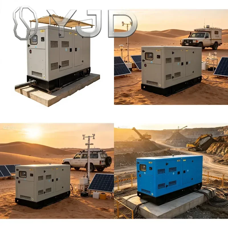 YJD Portable Diesel Silent Open Frame Generator Auto Start ATS 60Hz AC Three Phase 400/235V Parallel Operation Rated Power