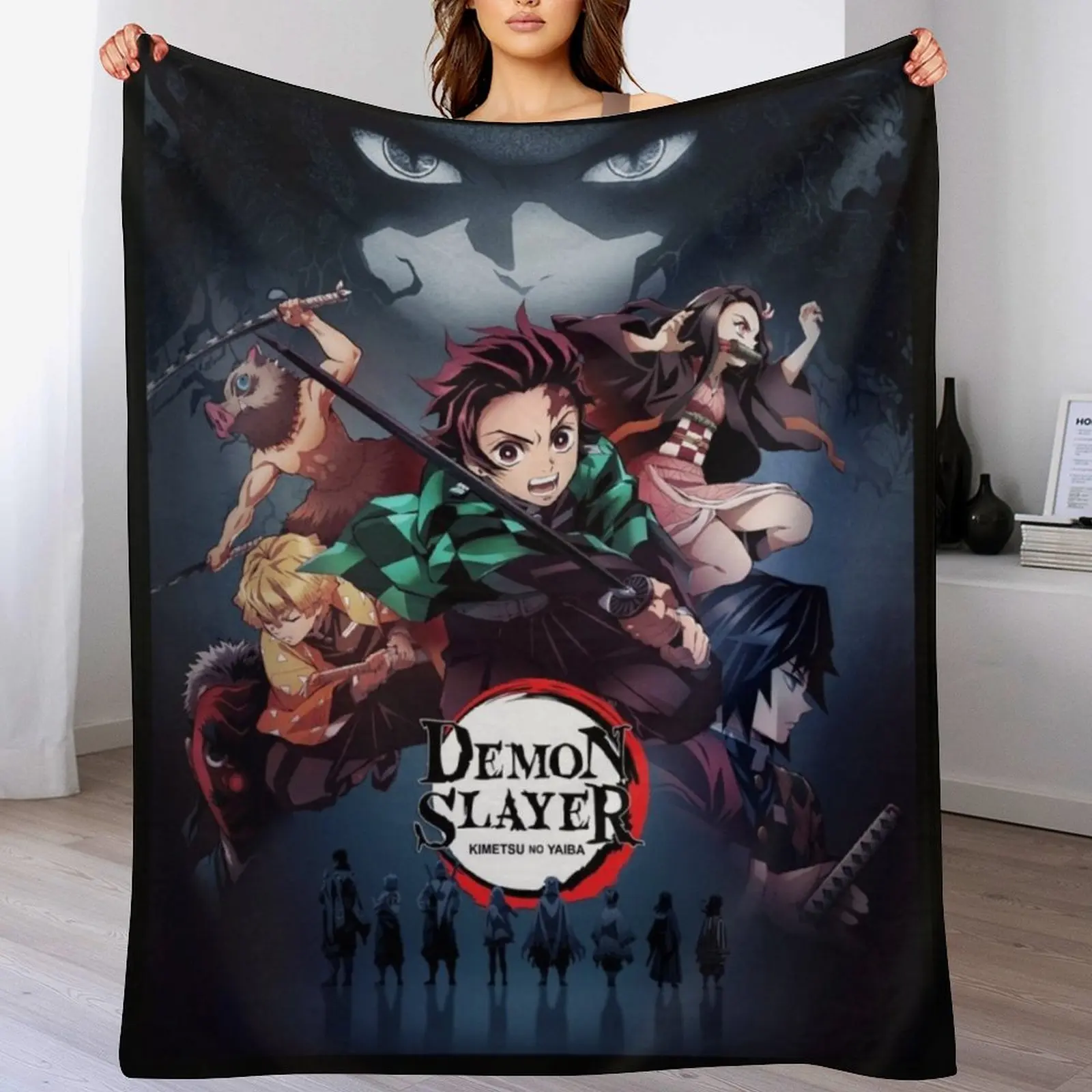 

demon slayer Throw Blanket Hairy Large Plaid Bed Blankets