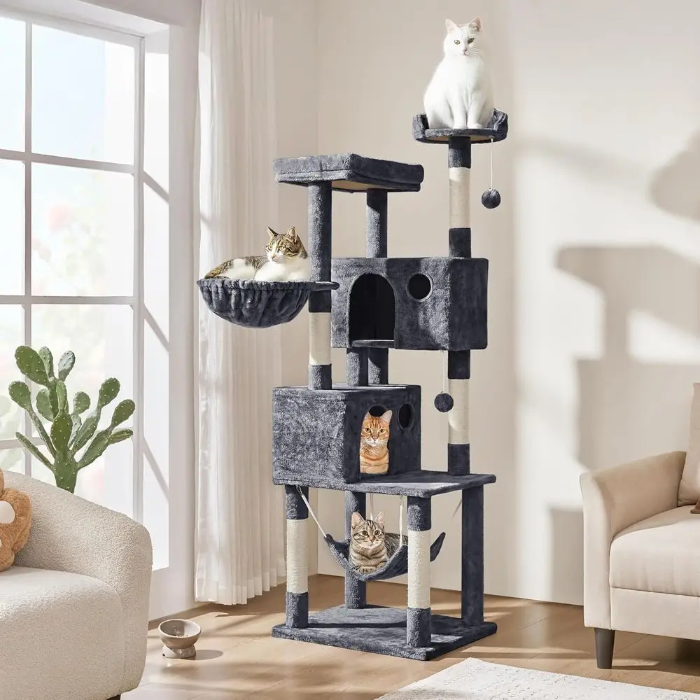 73inch Cat Tree, Cat Stand urniture with Scratching Posts Perches Hammock as Indoor Kittens Activity Center