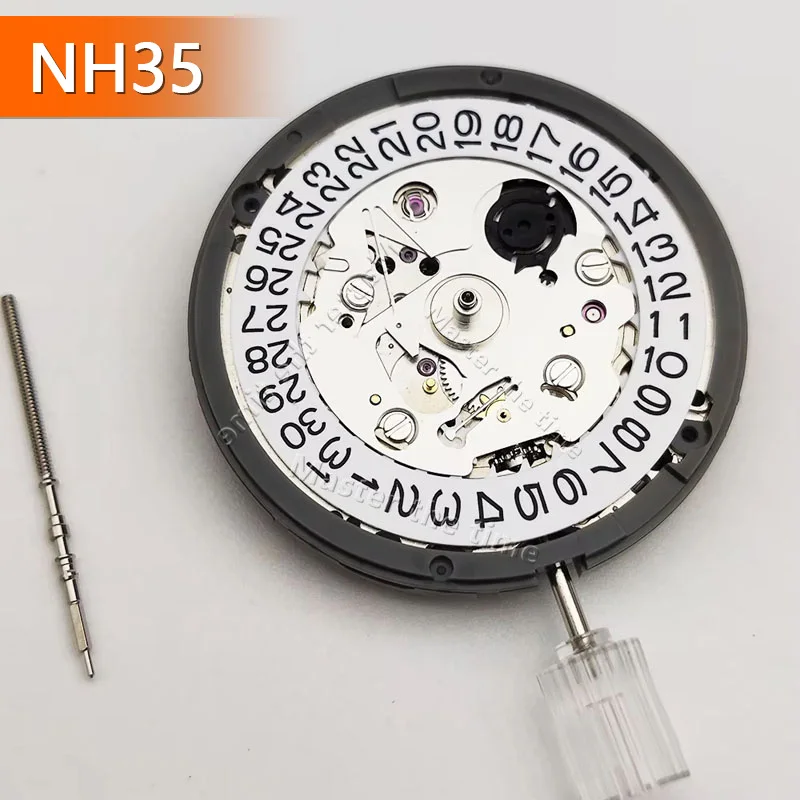 Japan Genuine TMI NH35 Automatic Mechanical Movement High Accuracy 24 Jewels Mod Watch Replacement NH35A Date at 3:00