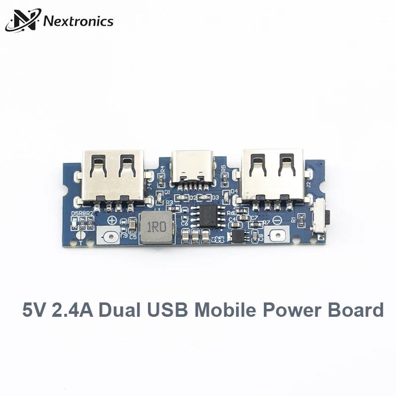 1/3/5/10PCS 18650 Battery Charger Board Micro Type-C USB 5V 2.4A Dual USB Boost Power Bank Module