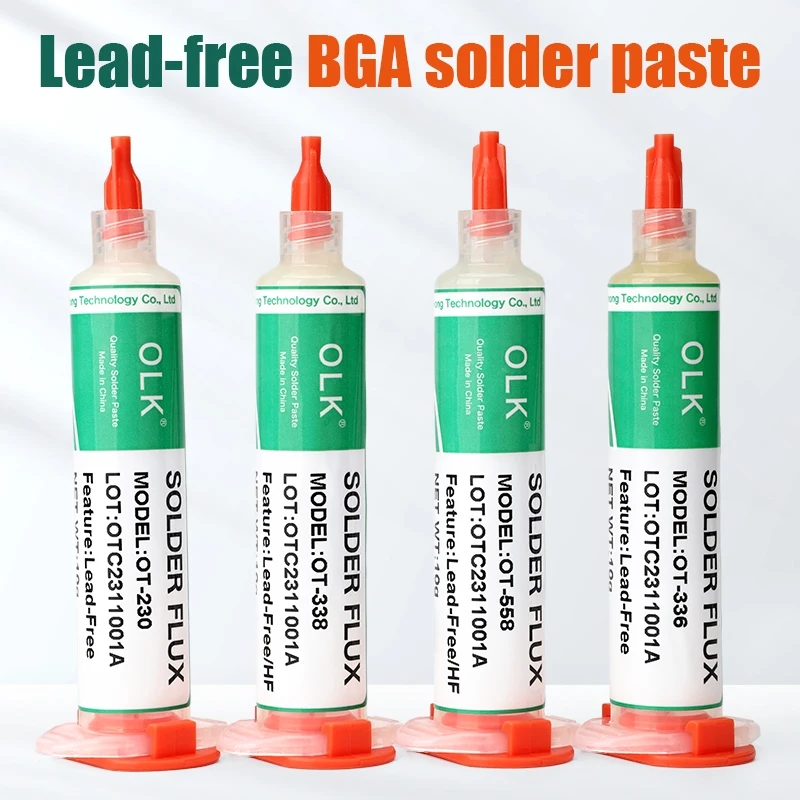 OLK SMD Welding Flux  PCB Repair Soldering No-clean Ball Planting Rosin Solder oil Lead-Free Halogen-Free BGA Solder Paste 10cc