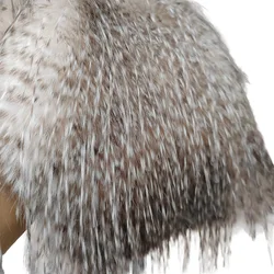 Fashion Brown-White Faux Fur Fabric Imitate Peacock feather Fur 3.5--9cm Length Hairy Soft Plush DIY Fur Collar Clothing/Shawl