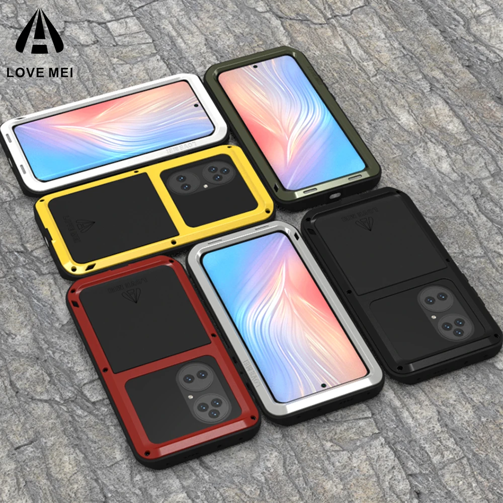 Imagem -02 - Mei Original para Huawei P50 Pro Armadura de Metal Capa P40 Companheiro 30 Grau Militar à Prova de Choque Silicone Funda Shell Coque Case Amor