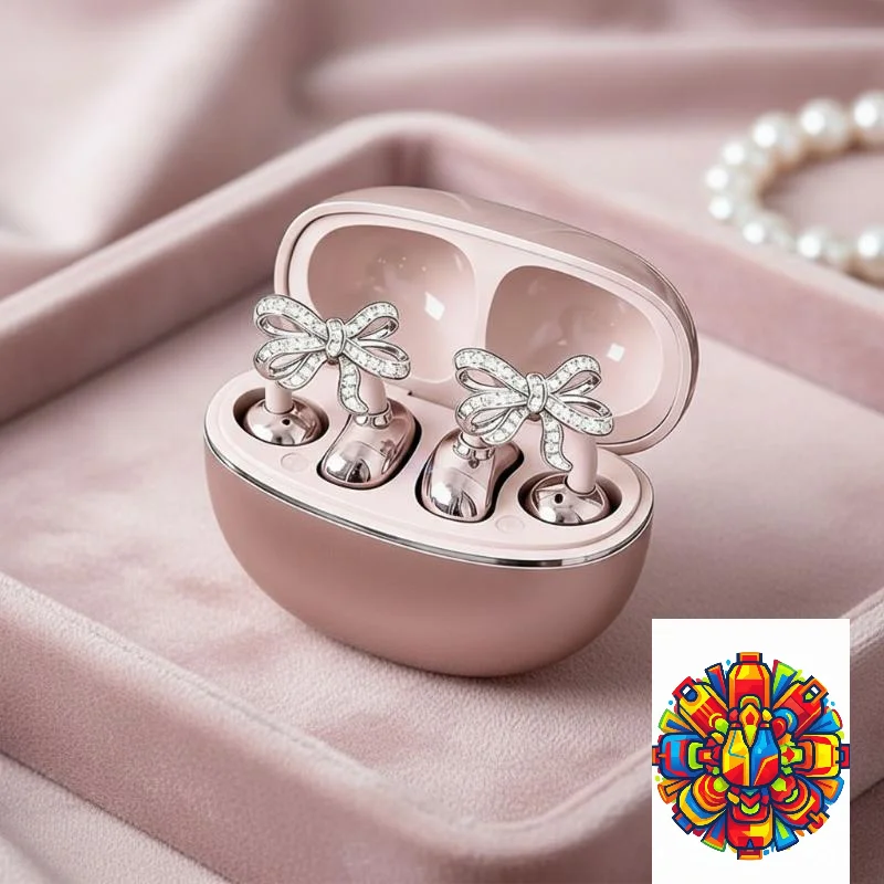Dazzling 1Pair Butterfly Zircon Headphone Buckle Clips for Music and Fashion Fans