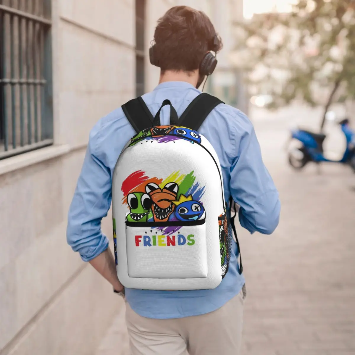 Rainbow Friends Characters Student Backpack School Bag Hiking Travel Daypack for Boys Girls Bookbag Shoulder Bags