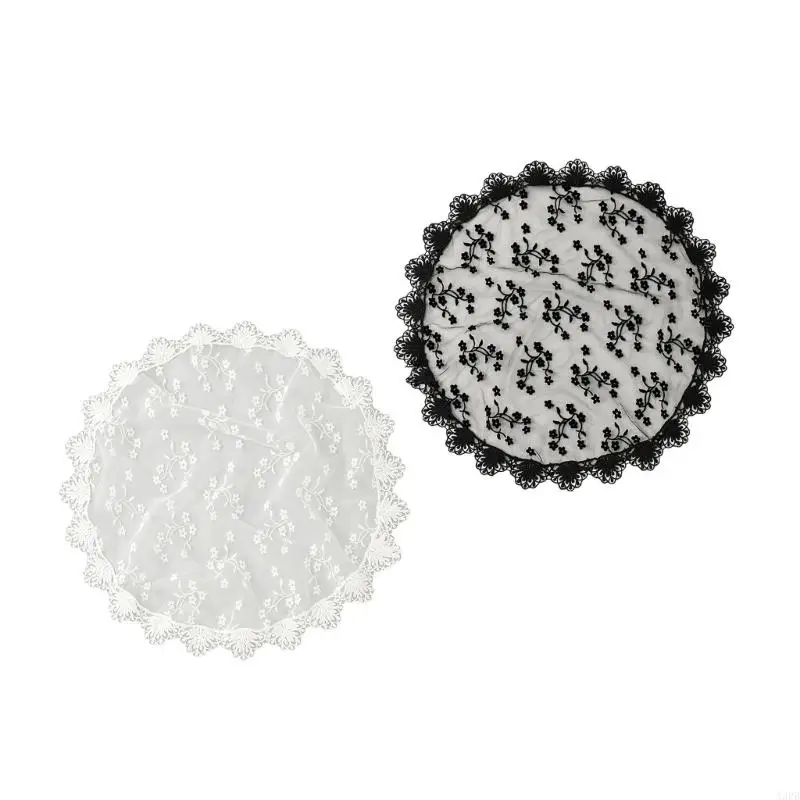 Mass Veils Wedding Bride Veils With Lace Flower Design Round Headcover Styling Accessory for Formal Event Photo Wear