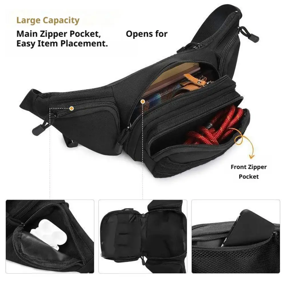 Tactical Waist Pack Waterproof Hip Bag Adjustable Belt Outdoor Climbing Camping Cycling EDC Storage Pouch for Men Women Gear New - view 6