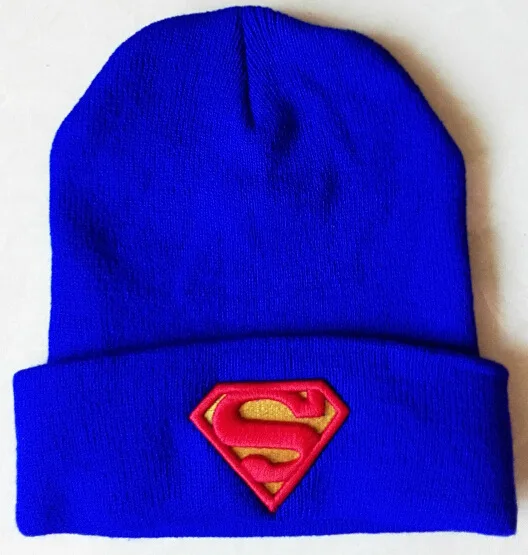 Superman Printed Knitted Elastic Hat Outdoor Warm Beanies Hip-hop Hats Skullies For Teenagers Men Women