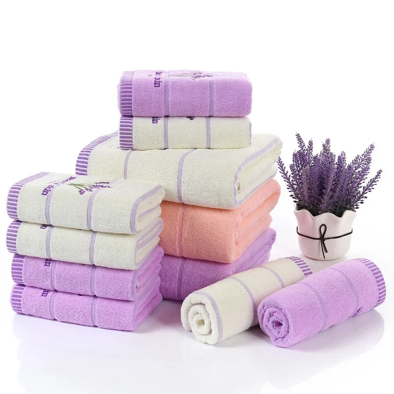 1Set Plus Lavender Large Towel Adult Men and Women Tube Top Bath Towel Cotton Thick Absorbent Bathroom Suite Gym