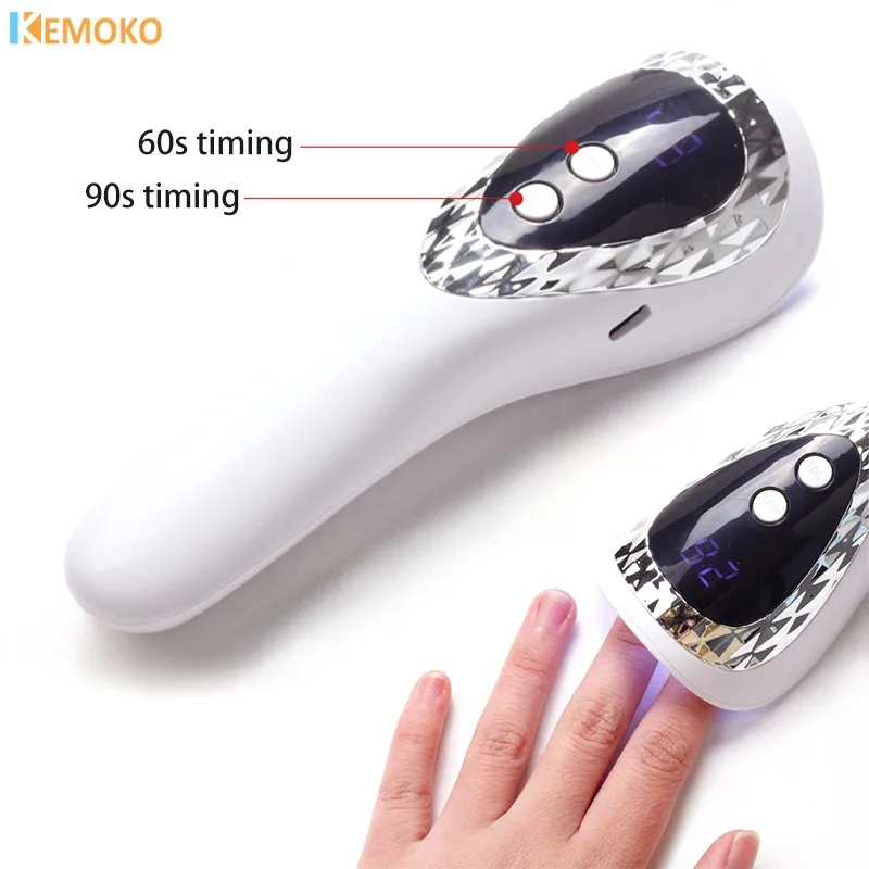 Lámpara Led UV portátil de mano para secado de uñas, secador de uñas recargable, esmalte de Gel de curado con pantalla, máquina de salón de manicura