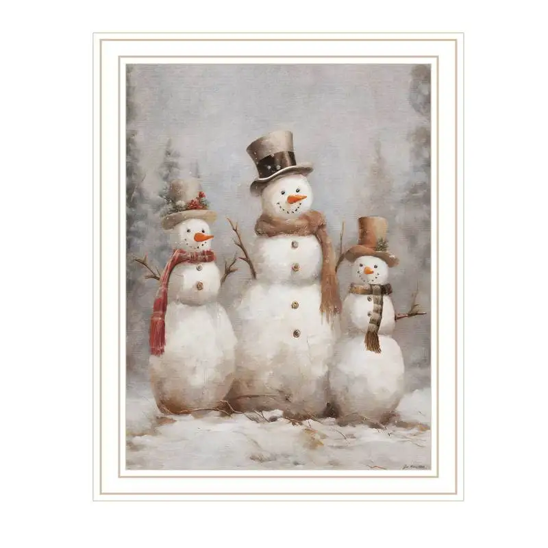 

Trendy Decor 4U Three Snowman Pals White Framed Wall Art for Living Room, Holiday Wall Art Print for Home Decor, Bedroom Wall Ar