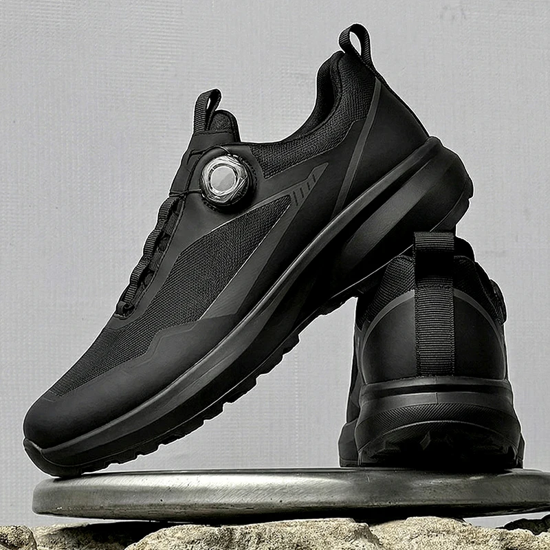 Men's Big Size Casual Sneakers Rotary Buckle Breathable Mesh Shoes Lightweight Outdoor Walking Trainers Large Sizes 45‑50