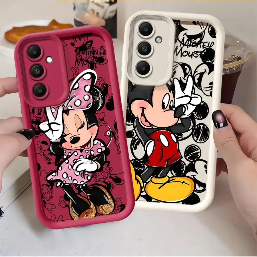 Capa Disney Mickey Minnie Mouse para Samsung Galaxy A55 A25 A26 A73 A56 A36 A54 A35 A52 A21s A32 A22 A24