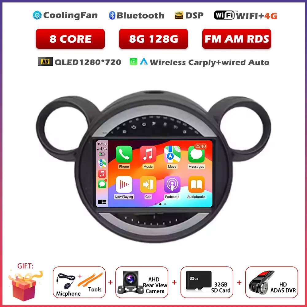 Voor BMW Mini Cooper Countryman R56 R60 2011-2013 Android 16 Auto Carplay Auto GPS Navigatie Stereo Multimedia Speler Scherm gereedschap