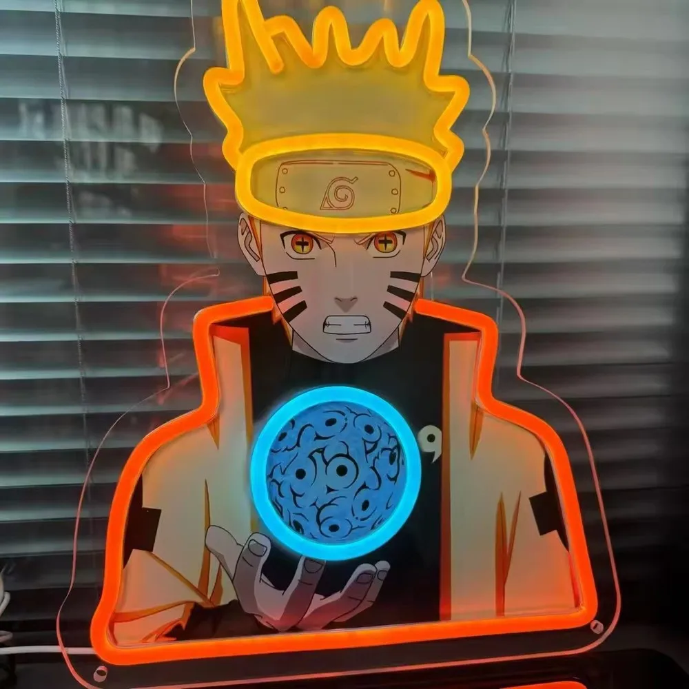 أنيمي ناروتو النيون تسجيل لديكور غرفة الألعاب LED ضوء النيون لغرفة النوم نادي مكتب حفلة جدار ديكور هدايا عيد ميلاد للبنين أطفال #5