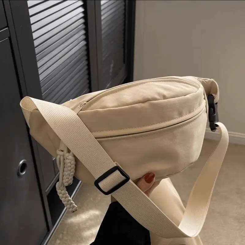 Unisex Casual Chest Bag Summer Promotion Diagonal Backpack for Students Lightweight Soft Nylon Simple Design Sporty Waist Bag