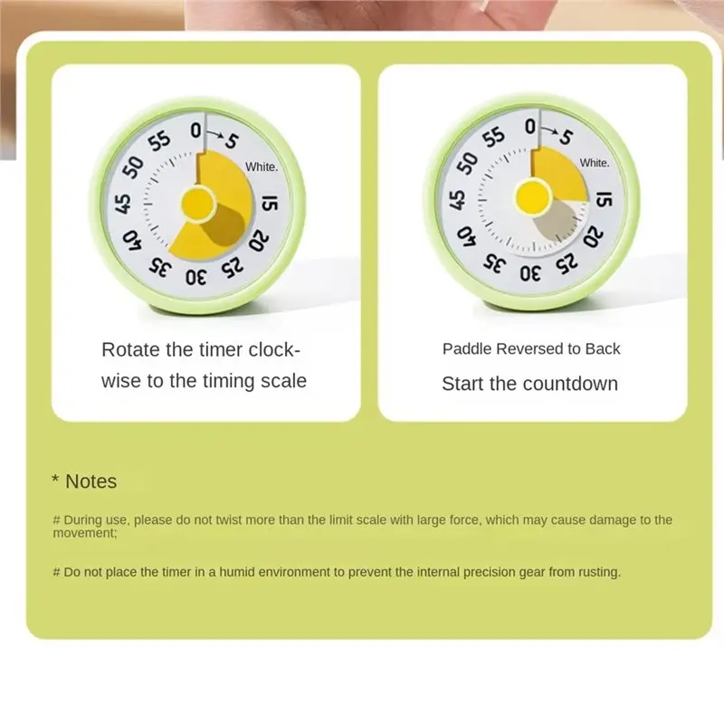 BNVN-Cute Visual Timer Round Design Silent Time Management Tool For Kitchen Use Cooking Reminders Countdown Functionality