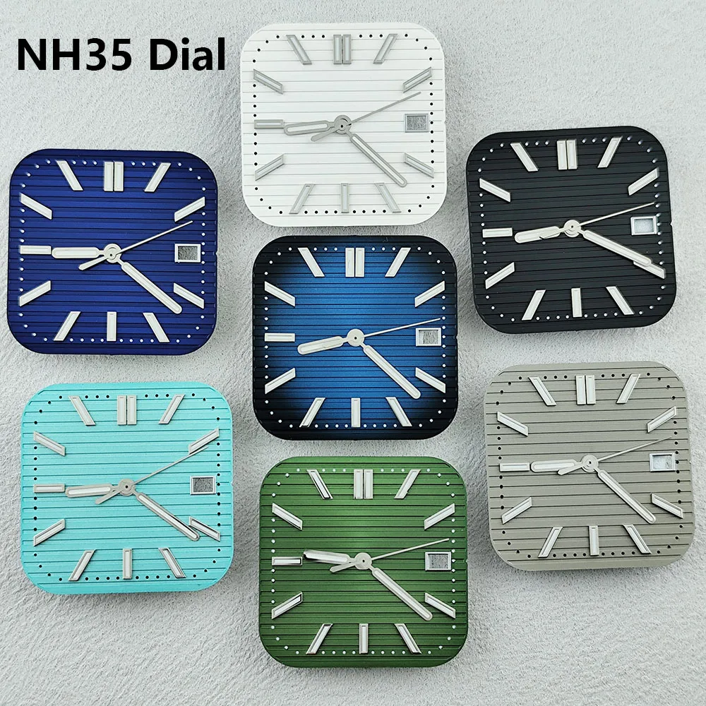 

New NH35 dial square dial watch dial men's watch suitable for NH35 movement watch accessories